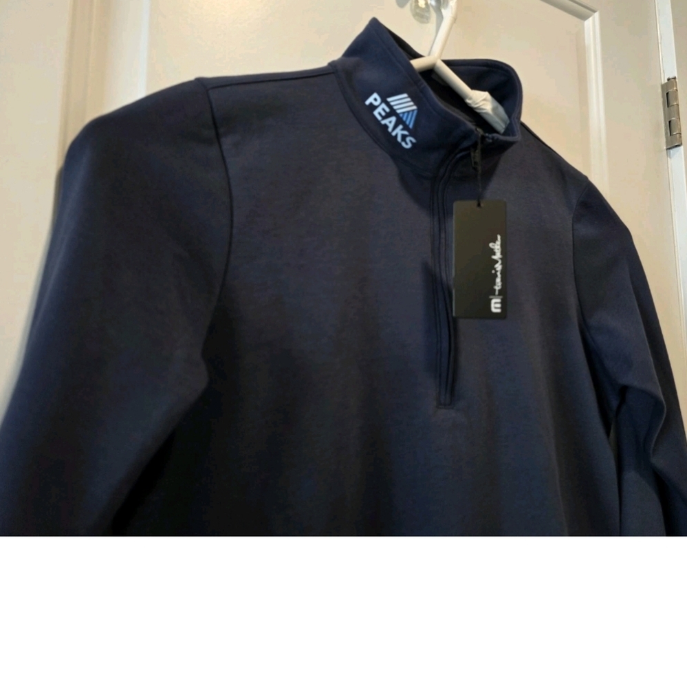 Travis Mathew Coveside Womens Medium 1/2 Zip Pullover Blue PEAK Logo - Picture 5 of 9